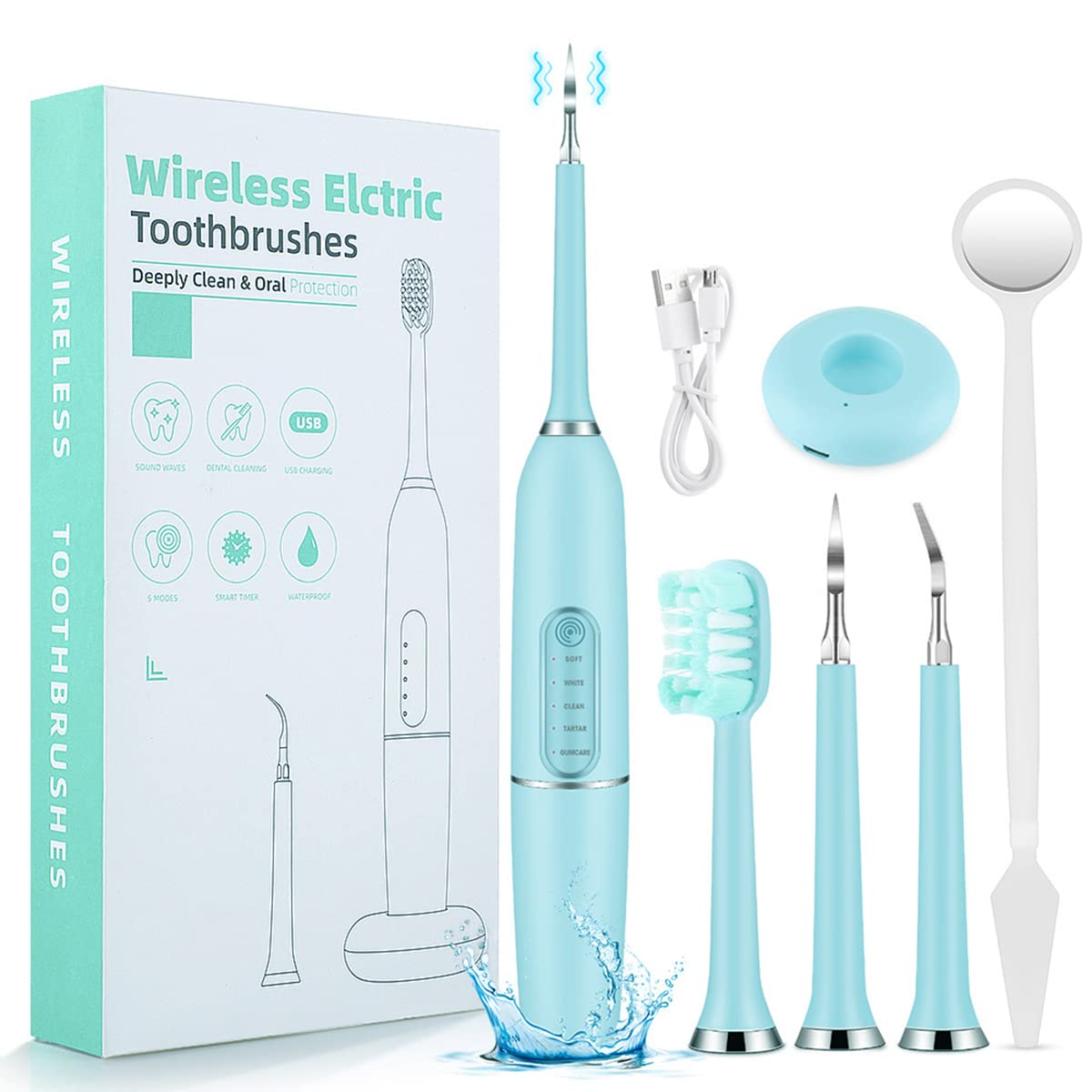 HANNEA Teeth Whitening Products Ultrasonic Tooth Care and Cleaner Kit Professional Stainless Steel Teeth Cleaning Kit Teeth Stain Remover for Teeth Improving HANNEA Teeth Whitening Products Ultrasonic Tooth Care and Cleaner Kit Professional Stainless Steel Teeth Cleaning Kit Teeth Stain Remover for Teeth Improving